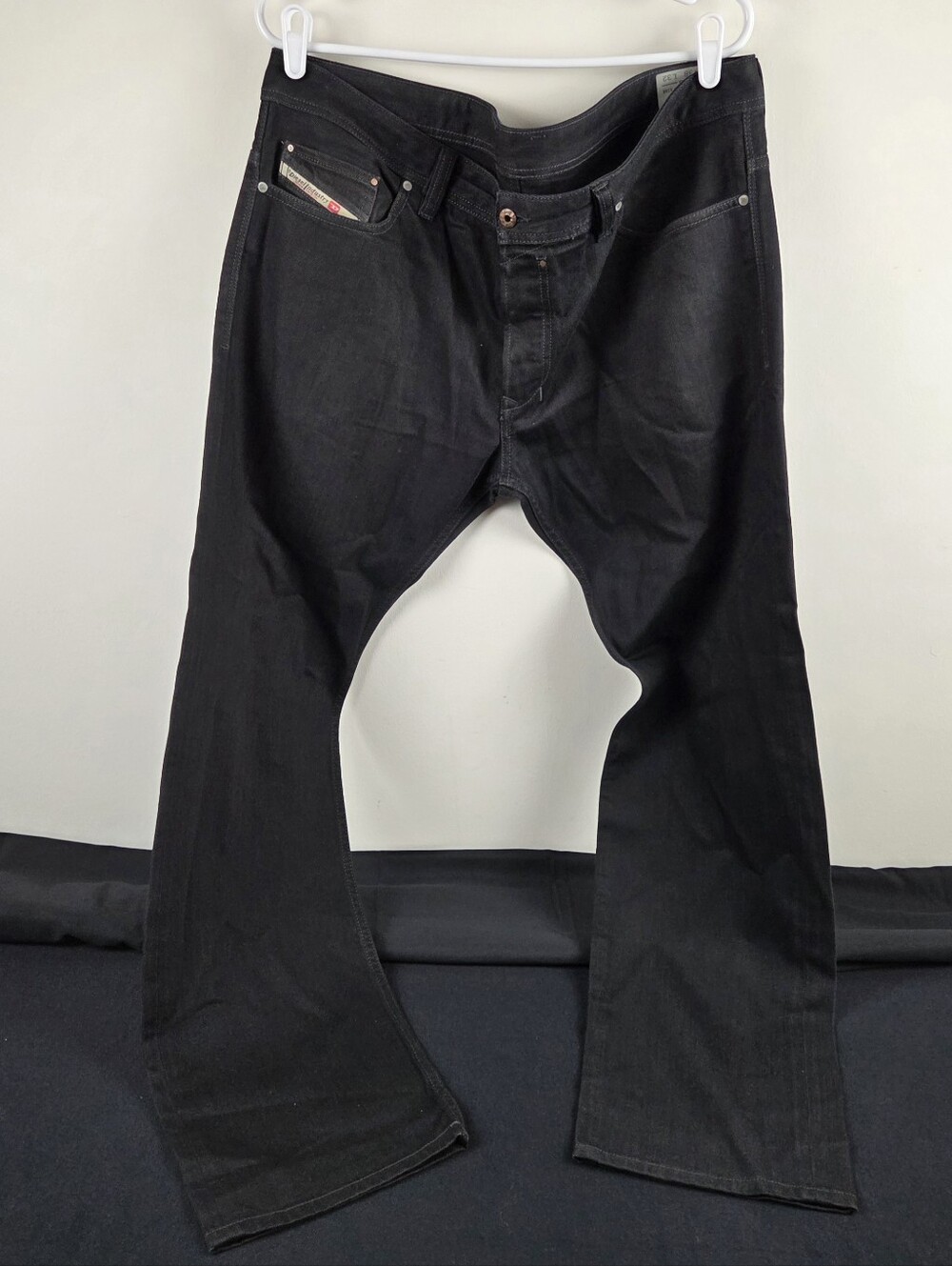 Diesel Safado Jeans Mens 38x32 Black Regular Slim Straight Button Fly